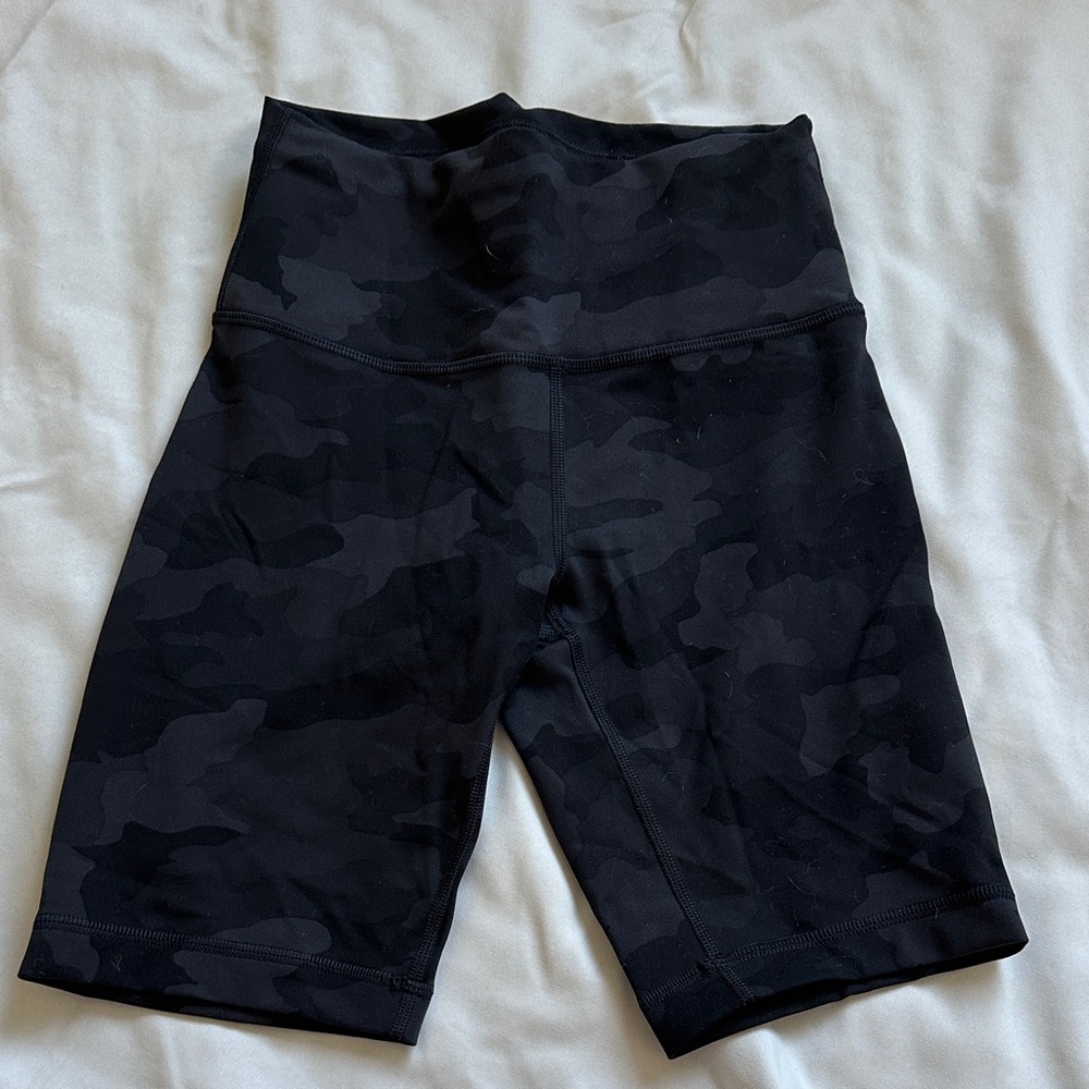 lululemon athletica Black Camo High-Rise Bike Shorts
